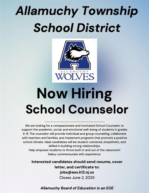 Now Hiring School Counselor